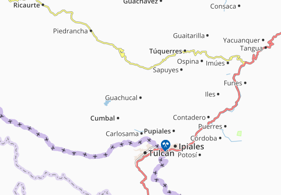 Karte Stadtplan Guachucal