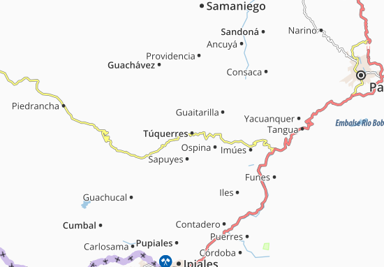 Karte Stadtplan Túquerres