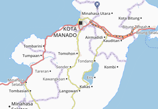Karte Stadtplan Tomohon