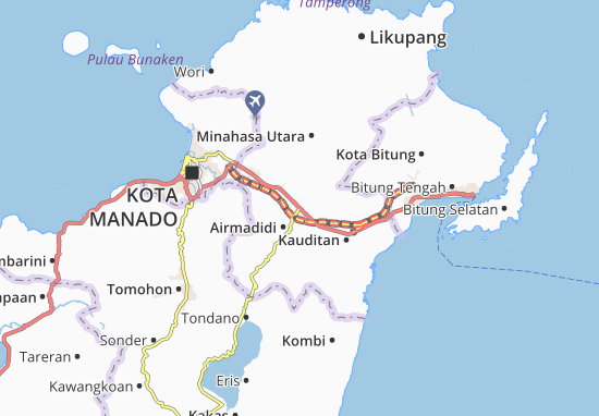 Kaart Plattegrond Minahasa Utara