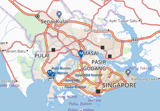 Carte-Plan Johor Bahru