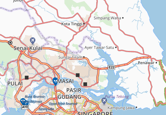 Karte Stadtplan Sungai Tiram