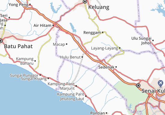 Karte Stadtplan Hulu Benut