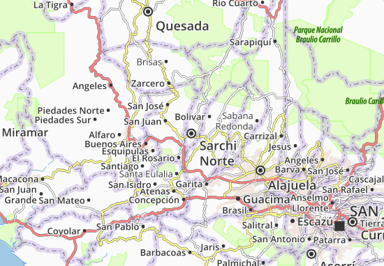 Mapa Sarchi Norte