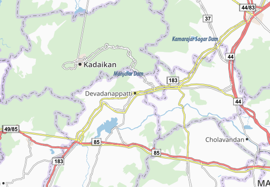Karte Stadtplan Devadanappatti