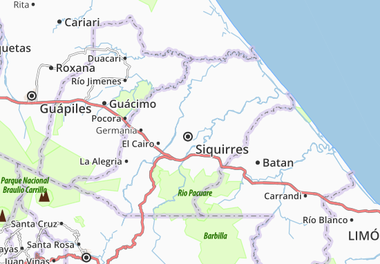 Karte Stadtplan Siquirres