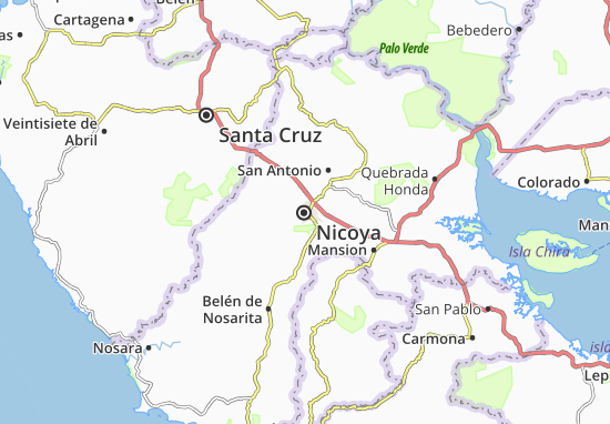 Karte Stadtplan Nicoya
