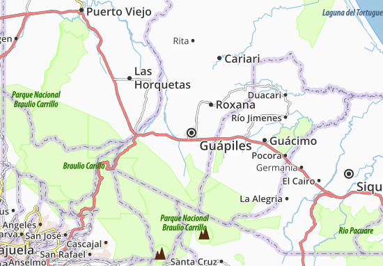 Karte Stadtplan Guápiles