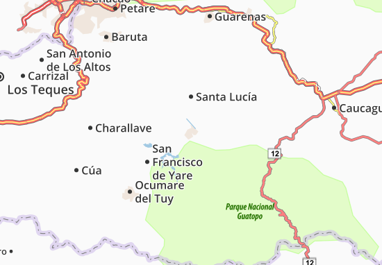 Karte Stadtplan Santa Teresa del Tuy
