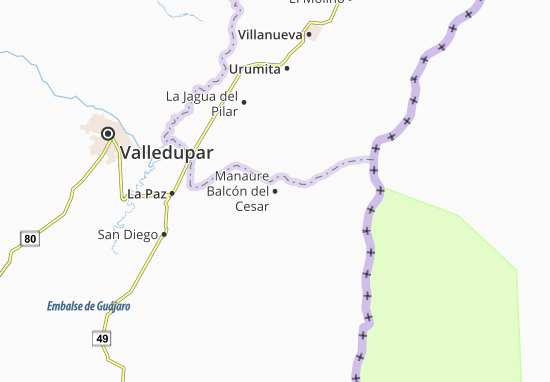 Manaure Balcón del Cesar Map