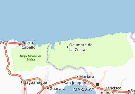 Karte Stadtplan Ocumare de La Costa