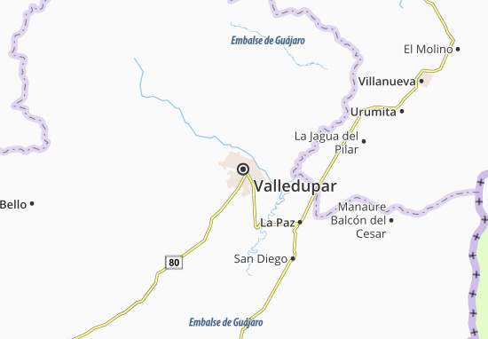 Karte Stadtplan Valledupar
