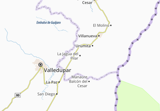 Karte Stadtplan La Jagua del Pilar