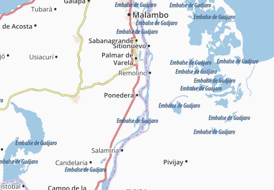 Ponedera Map