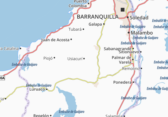 Kaart Plattegrond Usiacurí