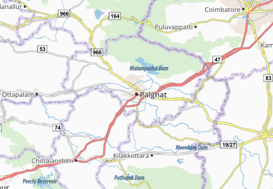 Karte Stadtplan Palghat