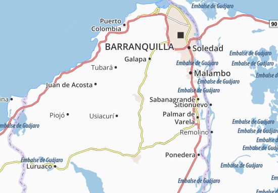 Karte Stadtplan Baranoa