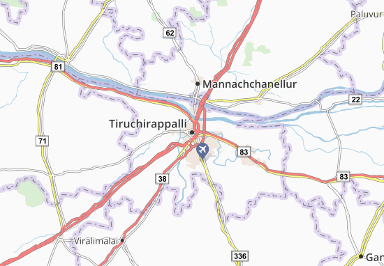 Mapa Tiruchirappalli