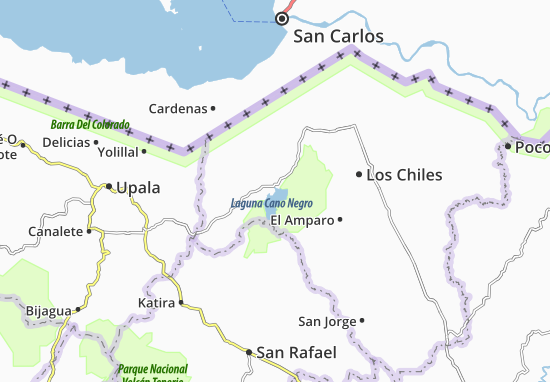 Kaart Plattegrond Caño Negro