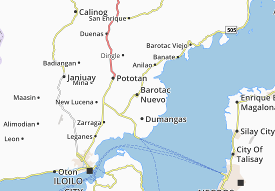 Karte Stadtplan Barotac Nuevo