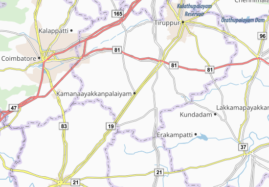 Karte Stadtplan Kamanaayakkanpalaiyam