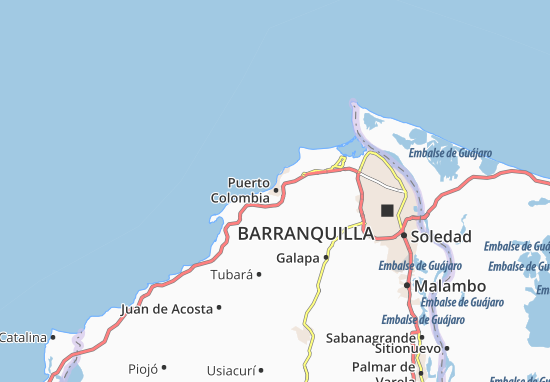 Karte Stadtplan Puerto Colombia
