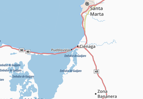 Karte Stadtplan Puebloviejo