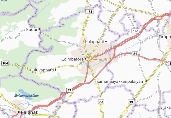 Coimbatore Map: Detailed maps for the city of Coimbatore - ViaMichelin