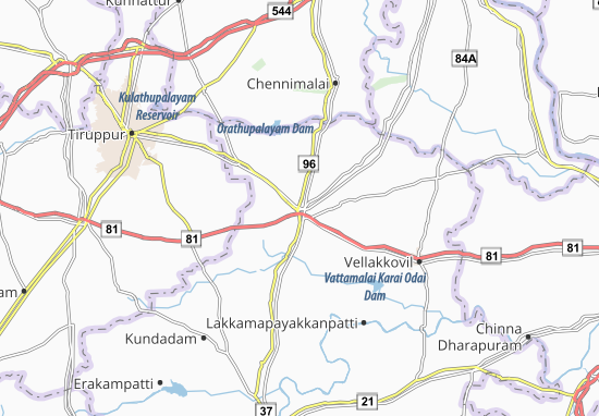 Kaart Plattegrond Kangayam