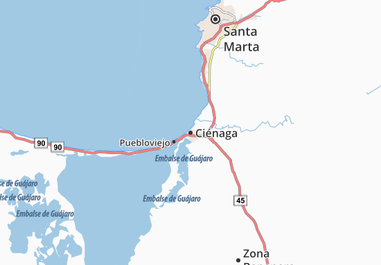 Karte Stadtplan Ciénaga