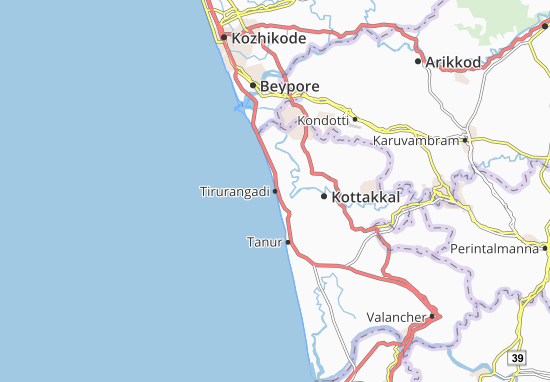 Karte Stadtplan Tirurangadi