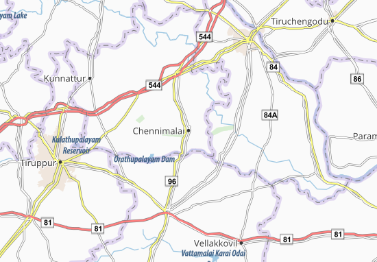 Karte Stadtplan Chennimalai