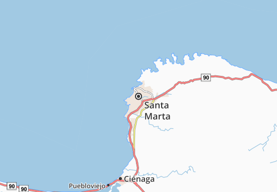 Karte Stadtplan Santa Marta
