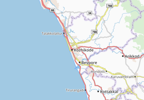 Karte Stadtplan Kozhikode