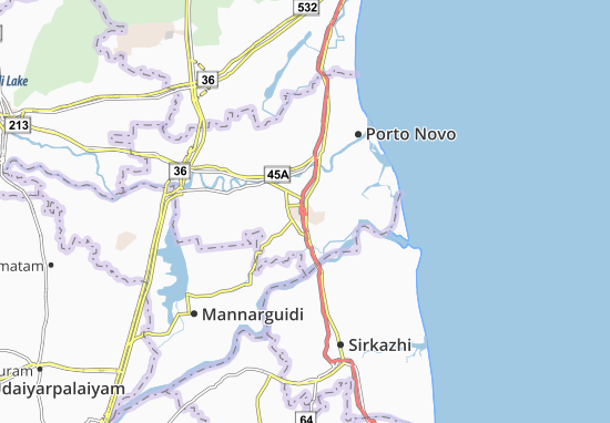 Kaart Plattegrond Chidambaram