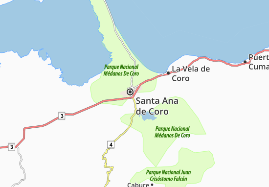 Kaart Plattegrond Santa Ana de Coro