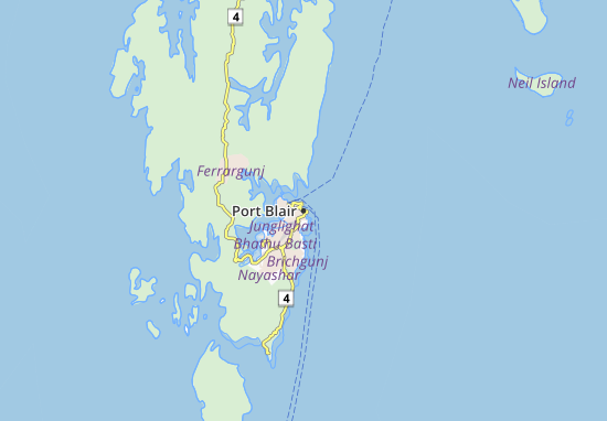 Kaart Plattegrond Port Blair