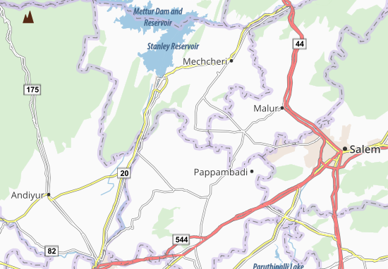Karte Stadtplan Jalakandapuram