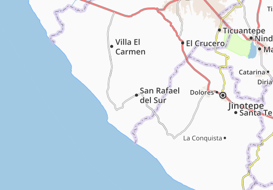 Karte Stadtplan San Rafael del Sur