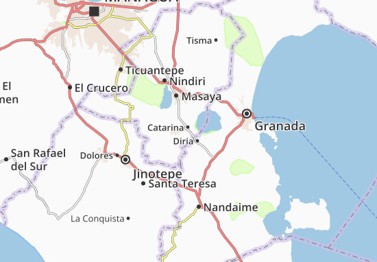 Karte Stadtplan San Juan de Oriente