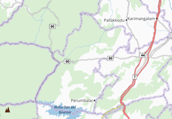 Karte Stadtplan Pennagaram