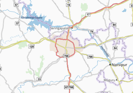 Karte Stadtplan Mysore