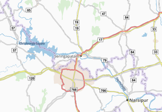 Karte Stadtplan Seringapatam