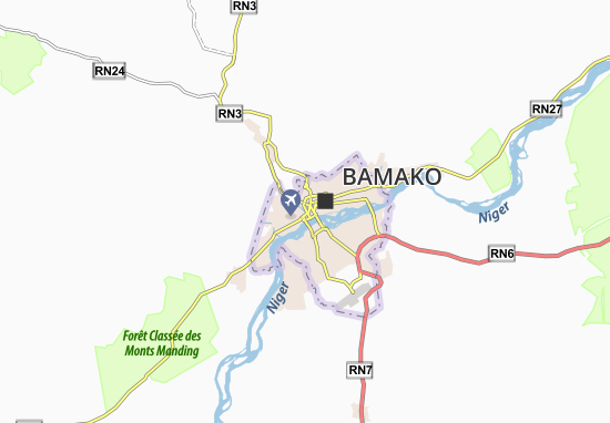 Kaart Plattegrond Bamako Coura Bolibana