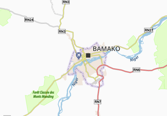 Karte Stadtplan Bamako-Coura