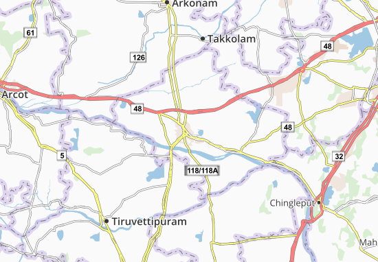 Karte Stadtplan Kanchipuram