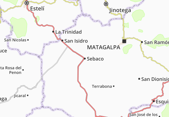 Karte Stadtplan Sebaco