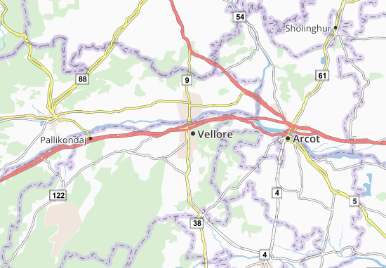 Karte Stadtplan Vellore