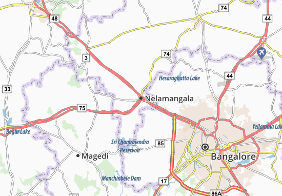 Karte Stadtplan Nelamangala