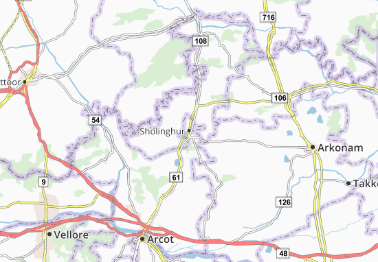 Karte Stadtplan Sholinghur